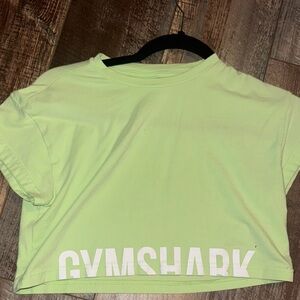 Gymshark Lime Green Cropped Logo Tee